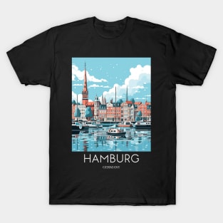 A Pop Art Travel Print of Hamburg - Germany T-Shirt